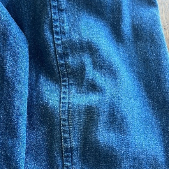Talbots denim jacket pocket flaps on front size seam detail medium petite - Picture 15 of 16